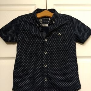 Denim And Flower Boy's Blue Dot Shirt Size 5/6